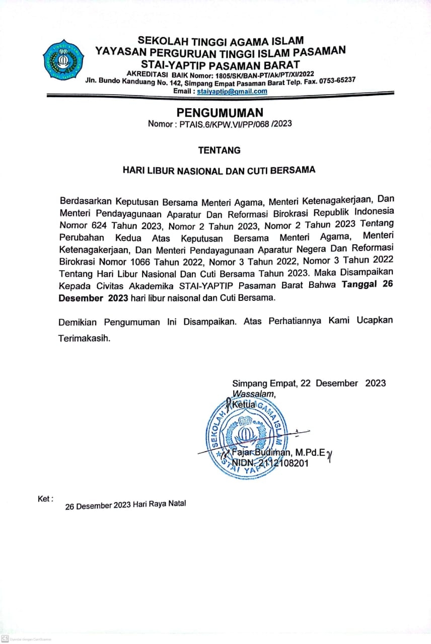 HARI LIBUR NASIONAL DAN CUTI BERSAMA 