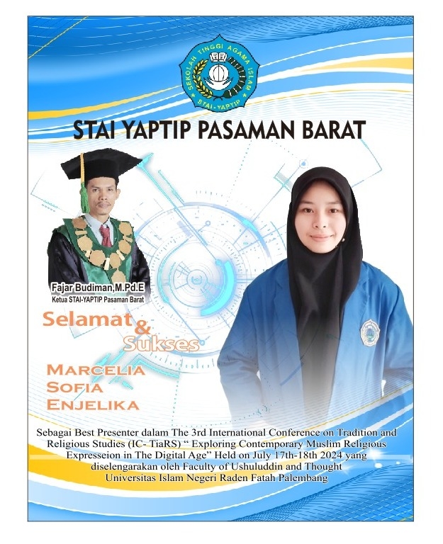 SELAMAT DAN SUKSES MARCELIA SOFIA ENJELIKA SEBAGAI BEST PRESENTER DALAM THE 3rd IC-TiaRS